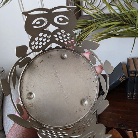 Bath & Body Works Owl Leaves 3 Wick Candle Holder - Picture 6 of 10
